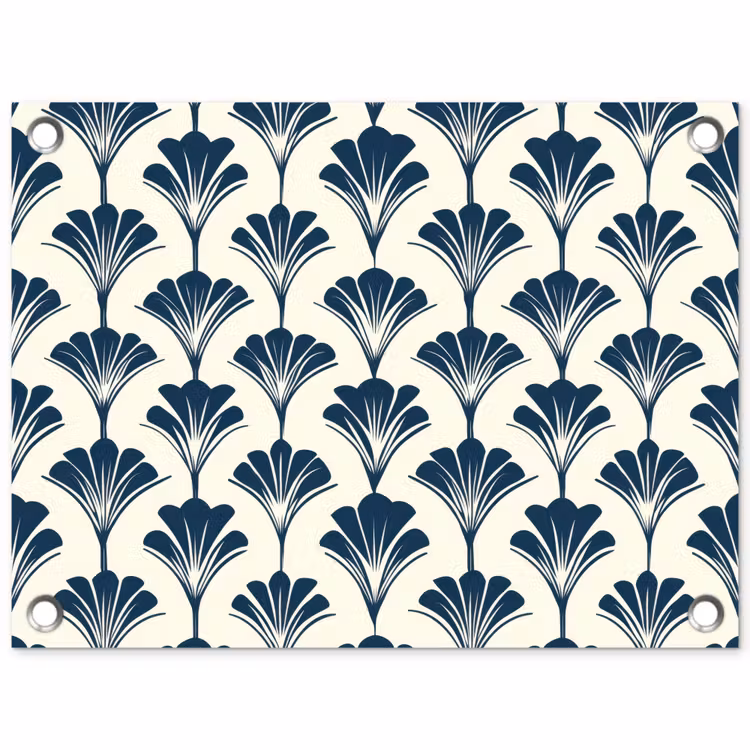 Klassiek - Motief - Blauw tuinposter los doek klein 239 -3d