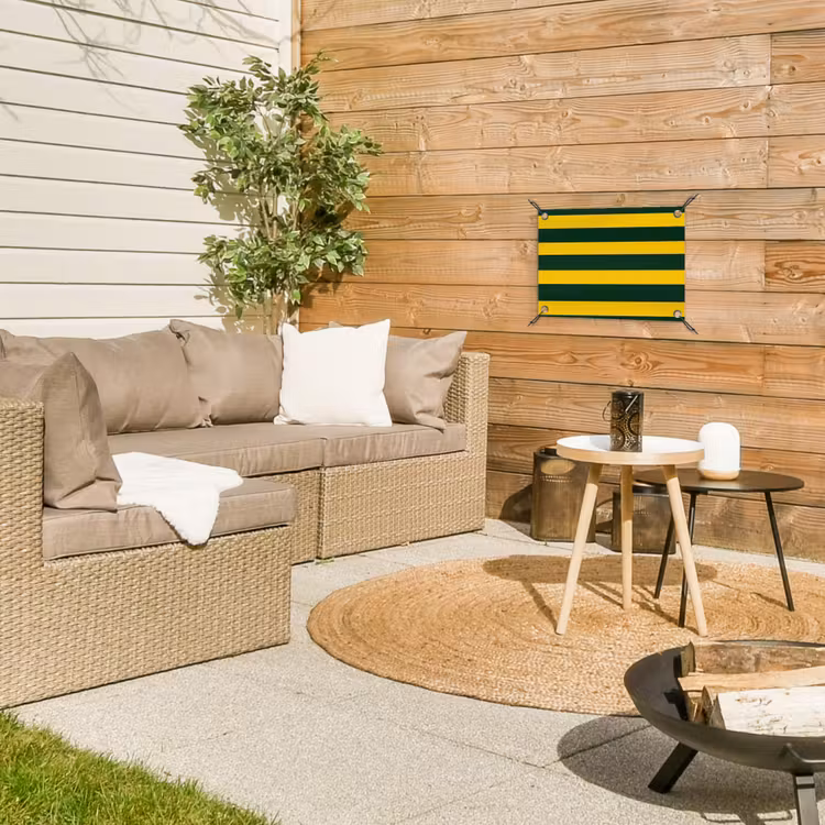 Klassiek - Strepen - Groen tuinposter los doek klein 239 -sfeer4