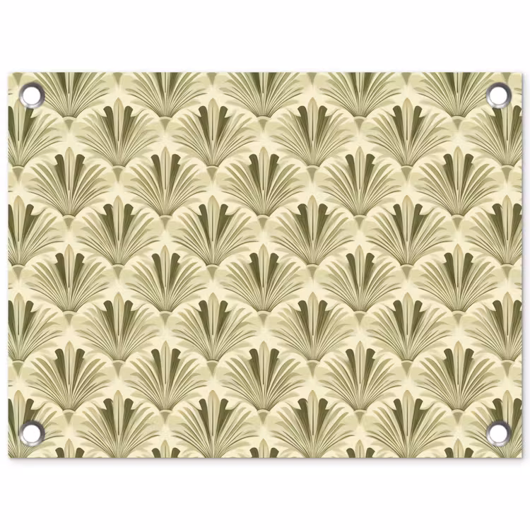 Klassiek - Waaier - Groen tuinposter los doek klein 239 -3d
