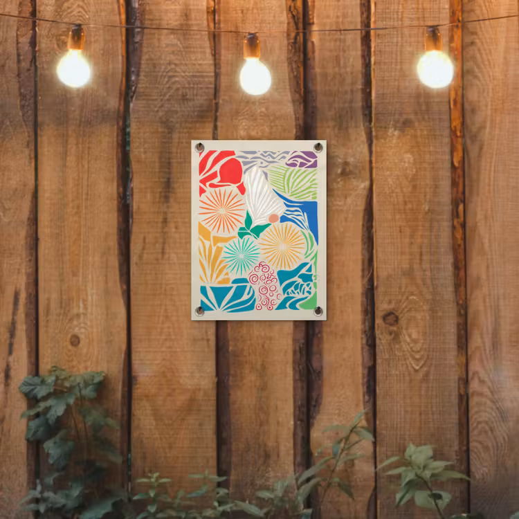 Kleurrijk - Abstract - Bloemen - Patronen tuinposter los doek klein -sfeer1