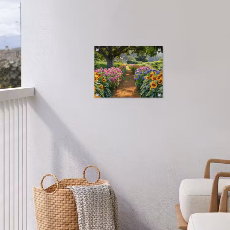Kleurrijk Tuinpad tuinposter los doek klein -sfeer8