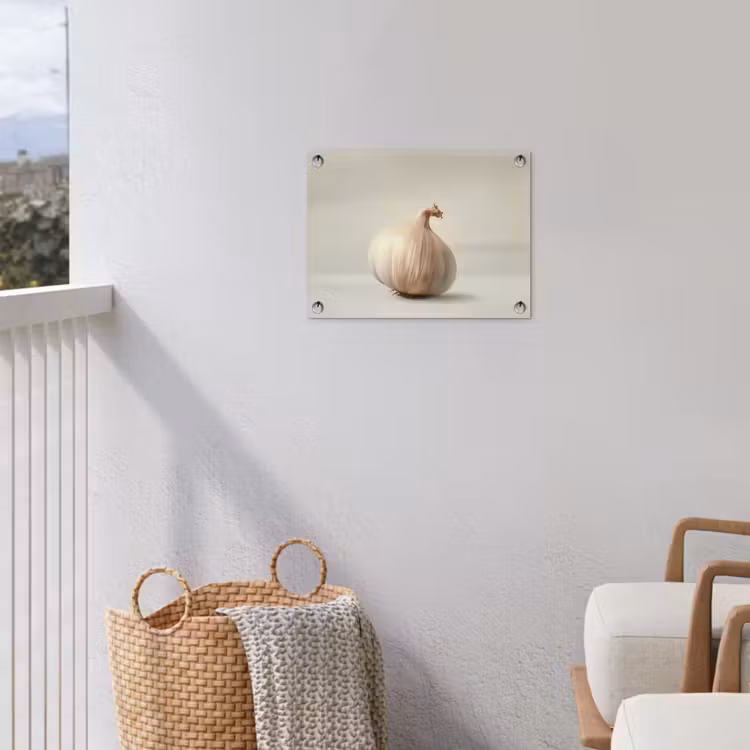 Knoflook - Natuurlijk - Beige tuinposter los doek klein -sfeer8