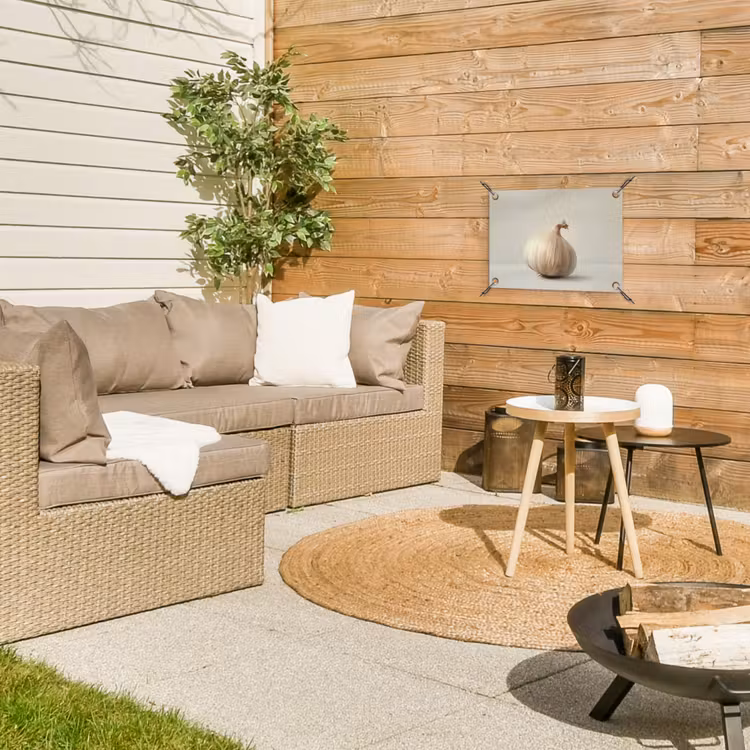 Knoflook - Natuurlijk - Beige tuinposter los doek klein -sfeer4