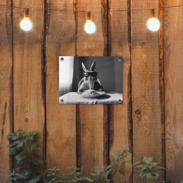 Konijn - Bunny - Zonnebril - Tafelkleed - Pasta - Schattig tuinposter los doek klein -sfeer1