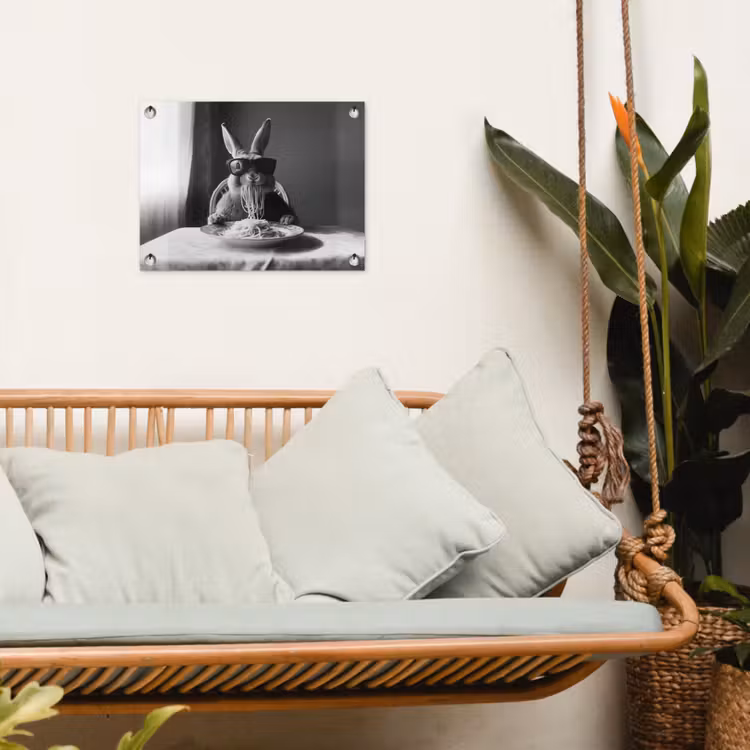 Konijn - Bunny - Zonnebril - Tafelkleed - Pasta - Schattig tuinposter los doek klein -sfeer7