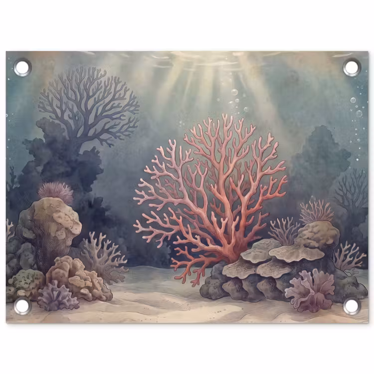 Koraal - Onderwater - Natuur - Roze tuinposter los doek klein -3d