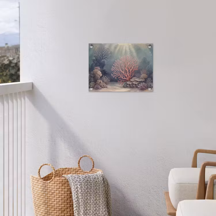 Koraal - Onderwater - Natuur - Roze tuinposter los doek klein -sfeer8