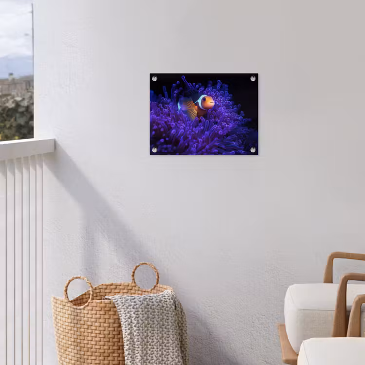 Koraal - Vis - Oranje - Zee tuinposter los doek klein -sfeer8