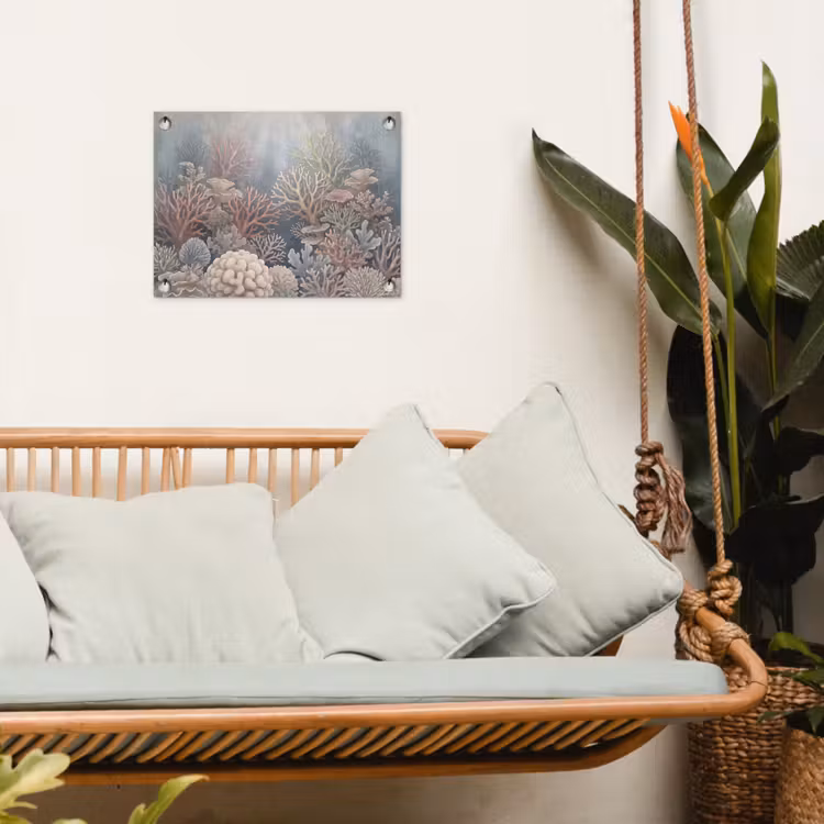 Koraal - Zeeleven - Onderwater - Illustratie - Natuur tuinposter los doek klein -sfeer7