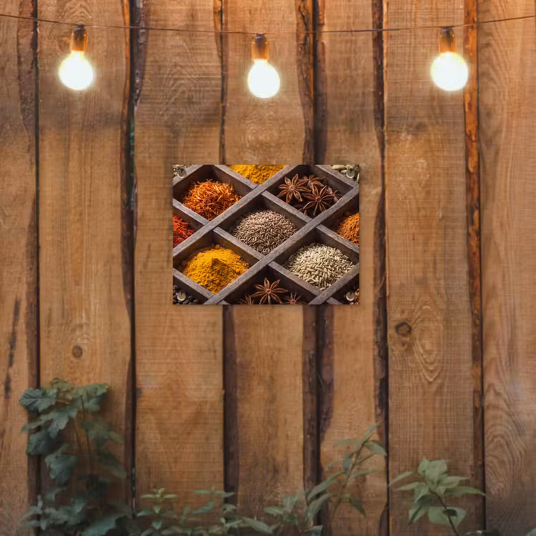 Tuinposter - Kruiden - Houten - Eten - Kruiden - Houten - Eten tuinposter los doek klein