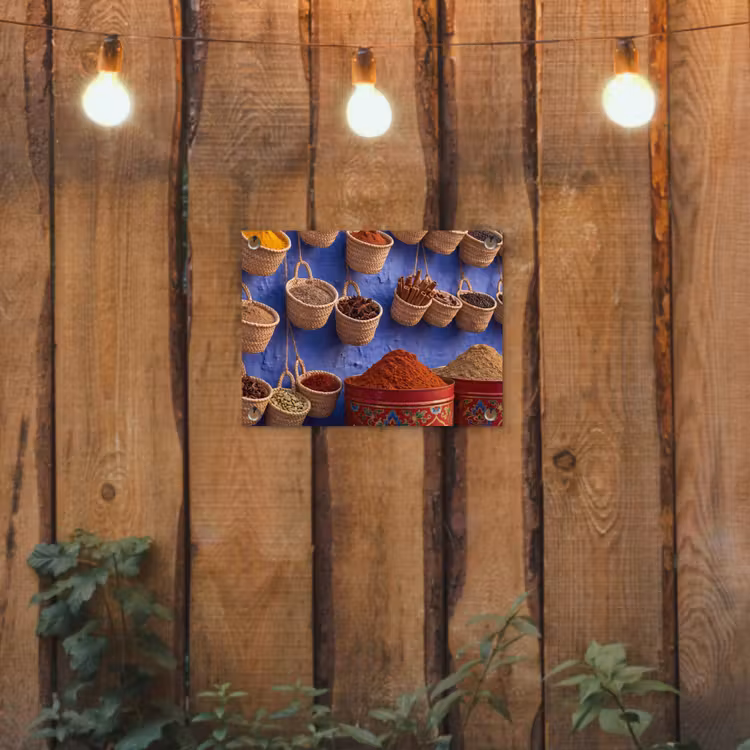 Tuinposter - Kruiden - Manden - Markt - Kruiden - Manden - Markt tuinposter los doek klein