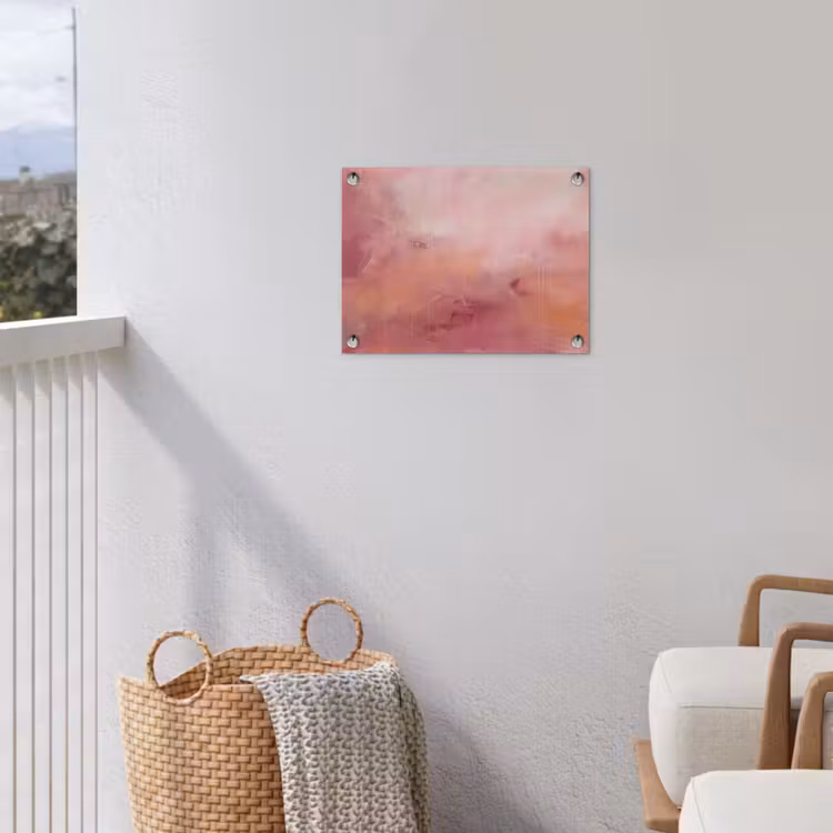 Kunst - Vloeiend - Pastel - Abstract tuinposter los doek klein -sfeer8