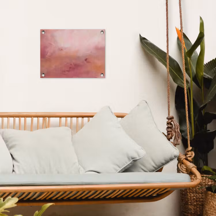Kunst - Vloeiend - Pastel - Abstract tuinposter los doek klein -sfeer7