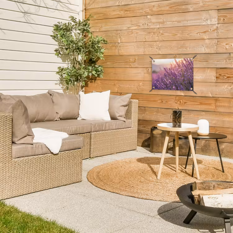 Lavendel - Paars - Zonlicht tuinposter los doek klein -sfeer4