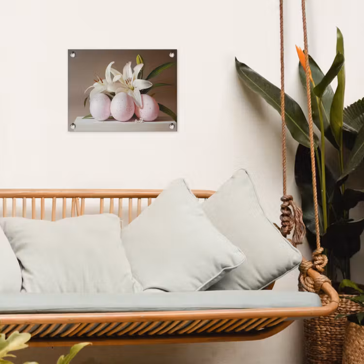 Lelies - Eieren - Pasen tuinposter los doek klein -sfeer7