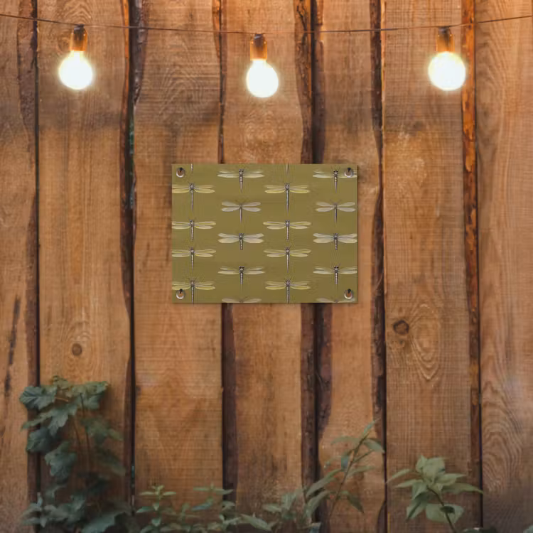Libellen - Patroon - Groen tuinposter los doek klein 239 -sfeer1