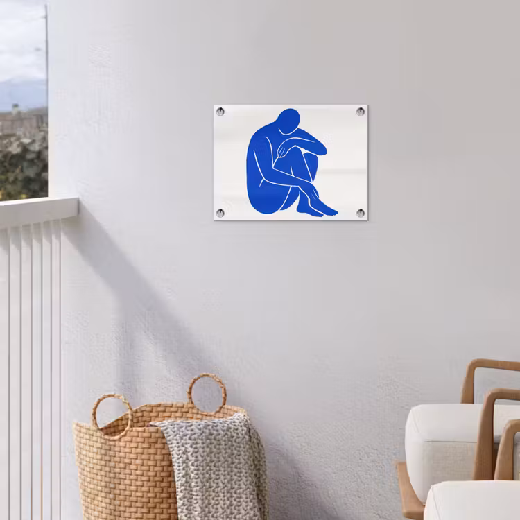 Lichaam - Abstract - Blauw tuinposter los doek klein -sfeer8