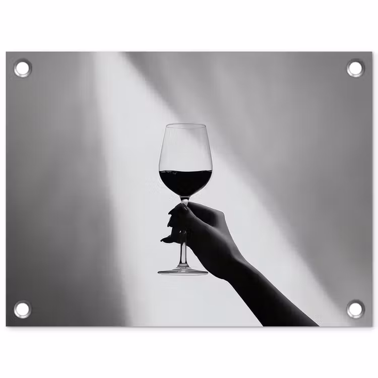 Lichtinval - Wijn - Rood - Glas tuinposter los doek klein -3d