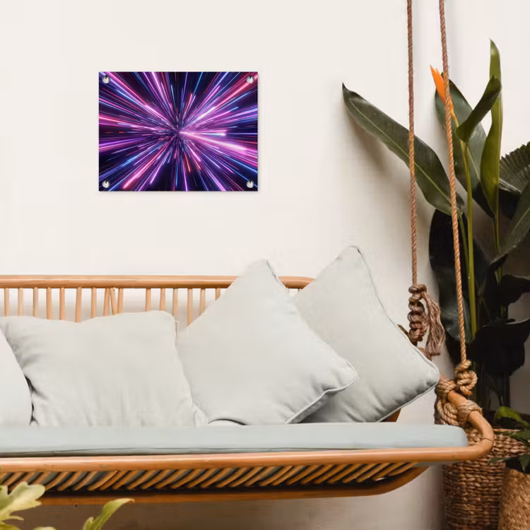 Lichtsnelheid - Ruimte - Roze - Paars tuinposter los doek klein -sfeer7