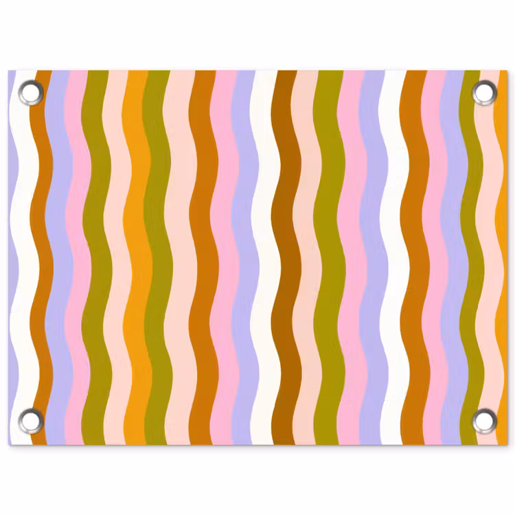 lijnen - Golven - Pastelkleuren - Patroon tuinposter los doek klein -3d