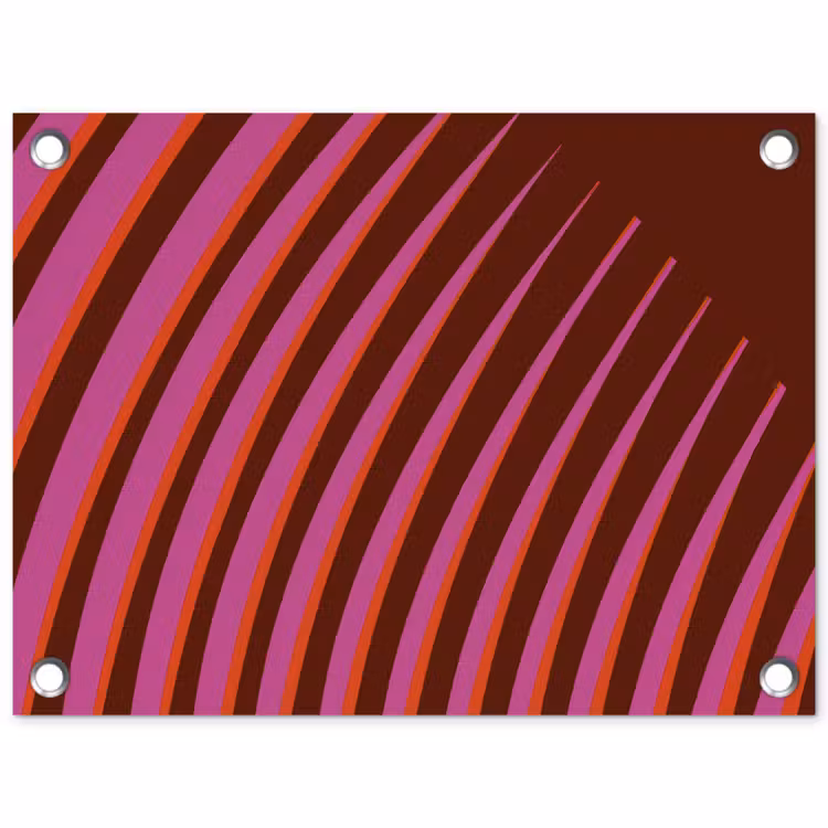 Lijnen - Rood - Beweging tuinposter los doek klein -3d