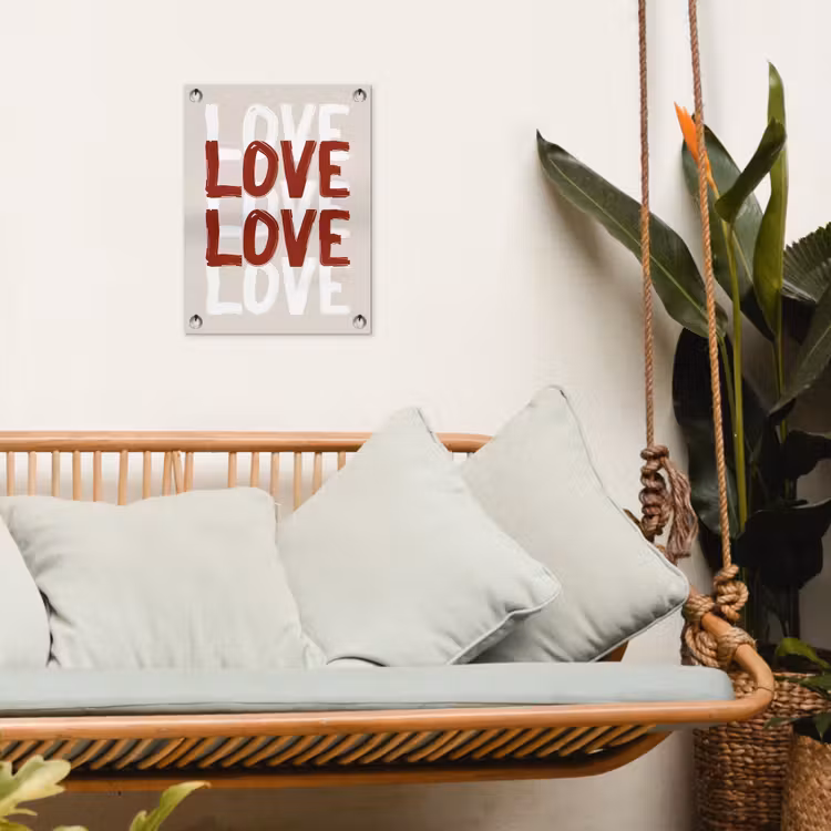 Love - Rood - Tekst tuinposter los doek klein -sfeer7