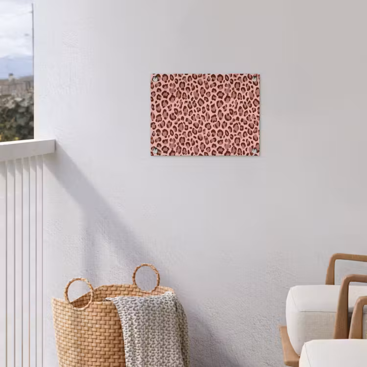 Luipaard - Patroon - Roze tuinposter los doek klein 239 -sfeer8