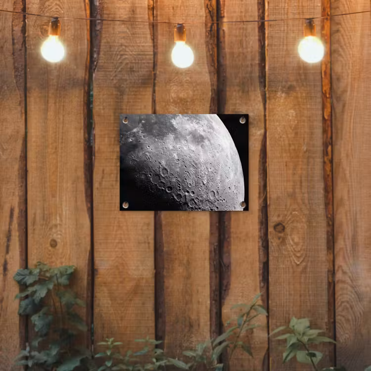 Tuinposter - Maan - Kraters - Ruimte - Maan - Kraters - Ruimte tuinposter los doek klein