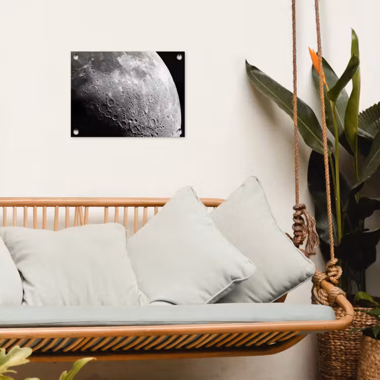 Tuinposter - Maan - Kraters - Ruimte - Maan - Kraters - Ruimte tuinposter los doek klein