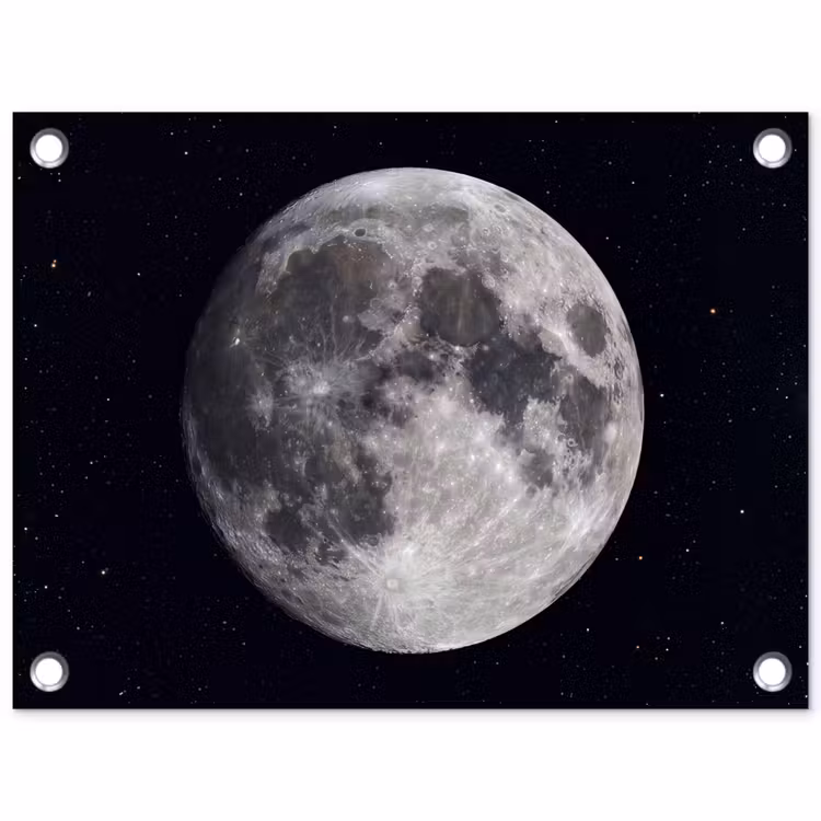 Tuinposter - Maan - Sterren - Ruimte - Maan - Sterren - Ruimte tuinposter los doek klein