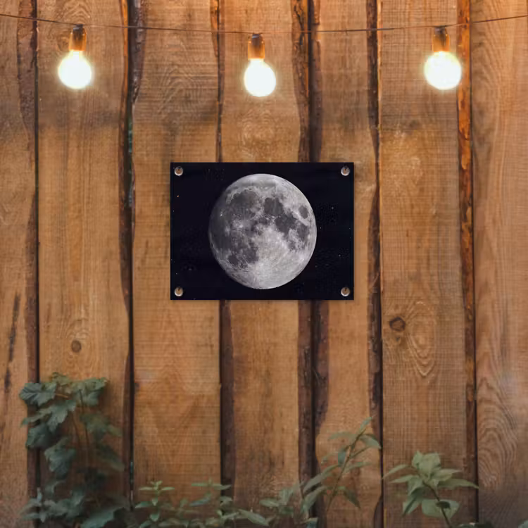Tuinposter - Maan - Sterren - Ruimte - Maan - Sterren - Ruimte tuinposter los doek klein