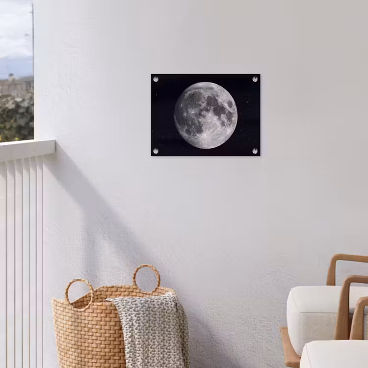 Tuinposter - Maan - Sterren - Ruimte - Maan - Sterren - Ruimte tuinposter los doek klein