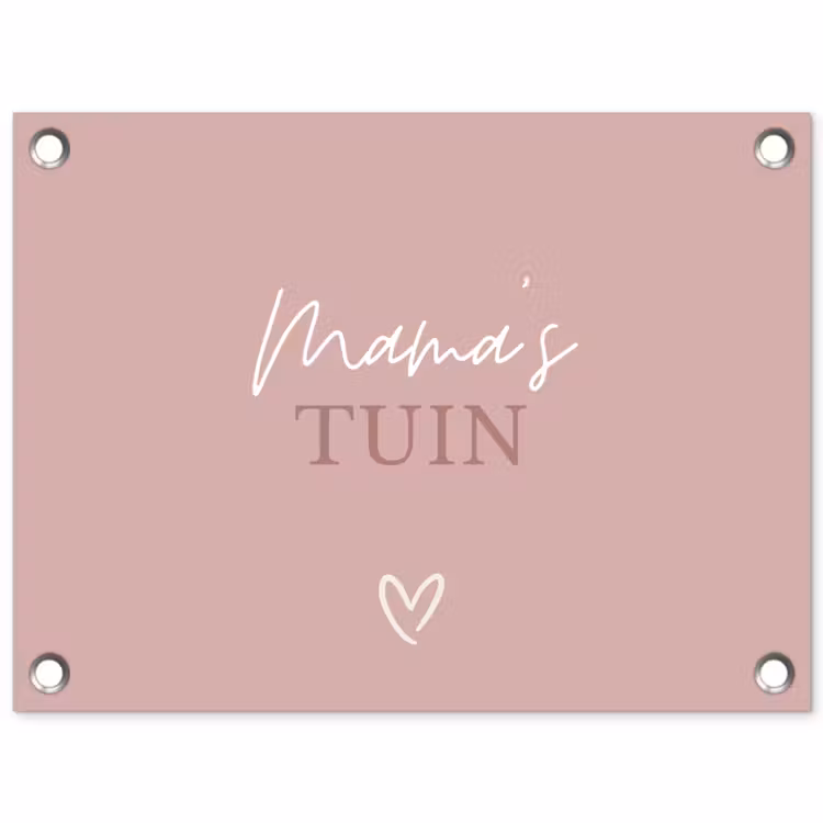 Mama's Tuin met Hart tuinposter los doek klein -3d