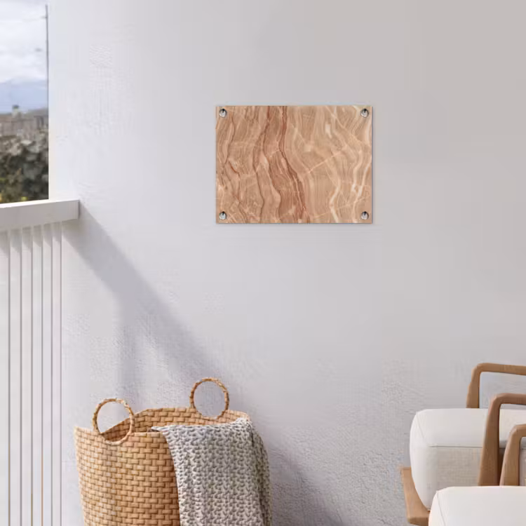 Marmer - Ader - Natuur - Abstract - Beige tuinposter los doek klein -sfeer8