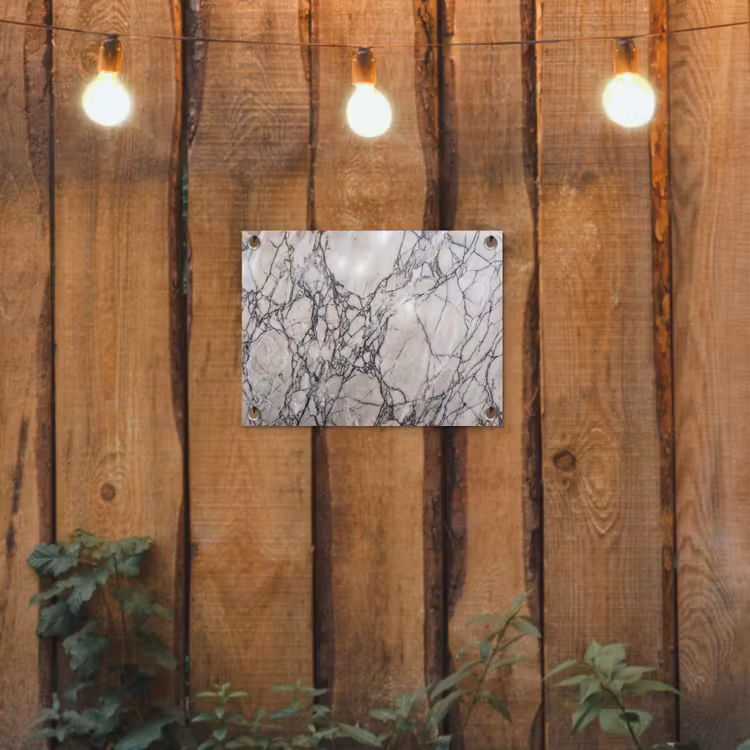 Marmer - Aderen - Patroon - Wit - Grijs tuinposter los doek klein -sfeer1