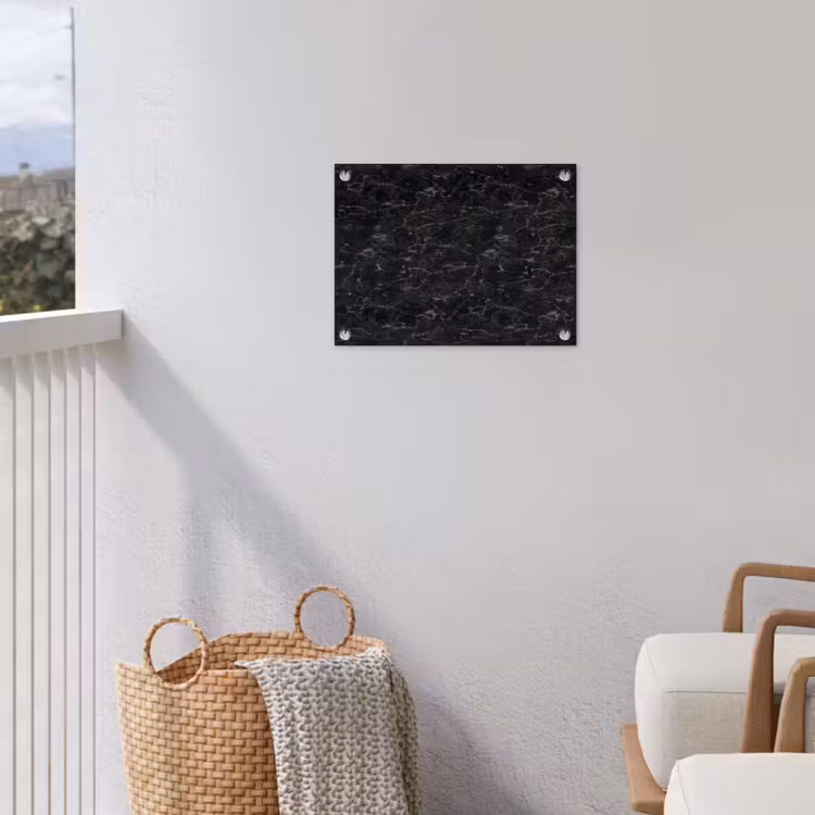 Marmer - Aders - Zwart tuinposter los doek klein 239 -sfeer8