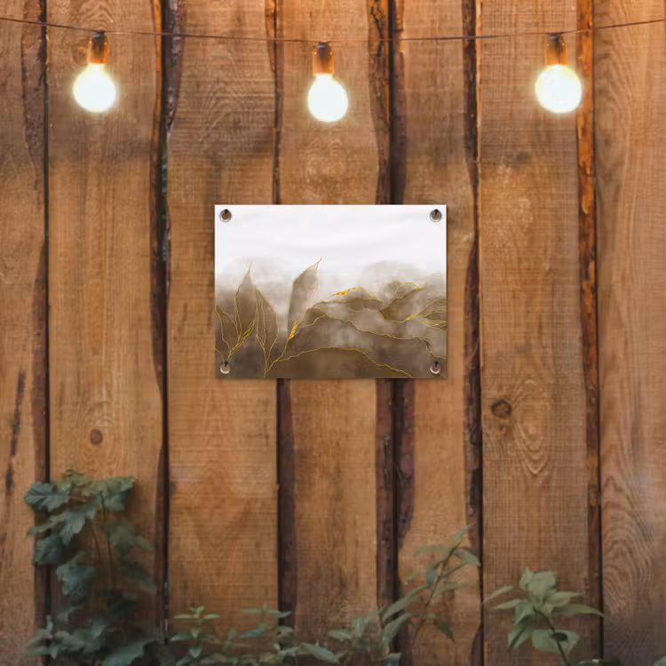 Marmer - Goud - Bruin - Textuur - Marmerlook tuinposter los doek klein -sfeer1