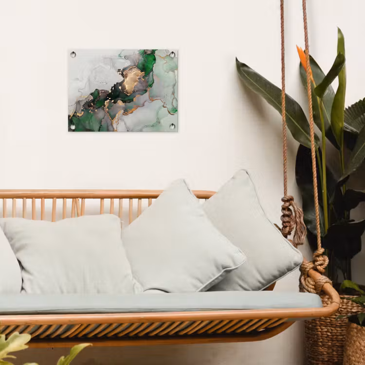 Marmer - Goud - Groen - Luxe tuinposter los doek klein -sfeer7
