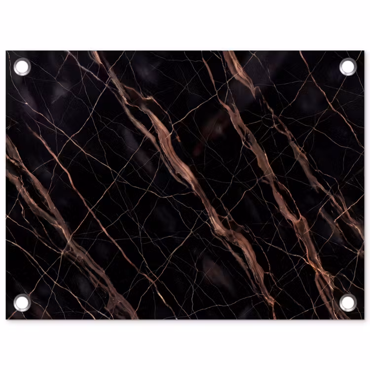 Marmer - Goud - Patroon - Luxe - Zwart tuinposter los doek klein -3d