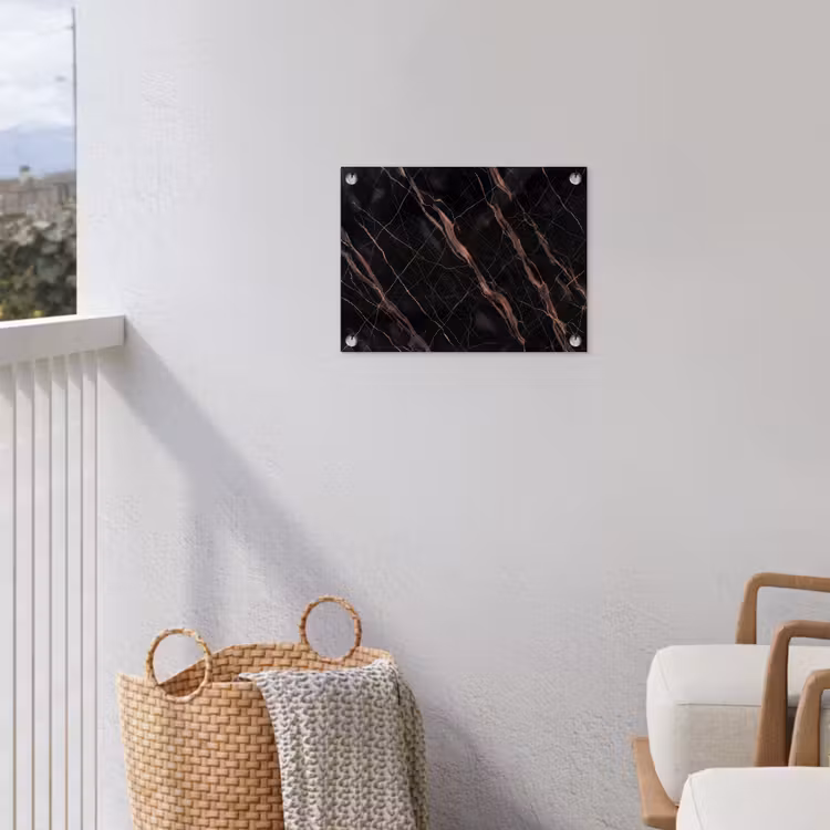 Marmer - Goud - Patroon - Luxe - Zwart tuinposter los doek klein -sfeer8