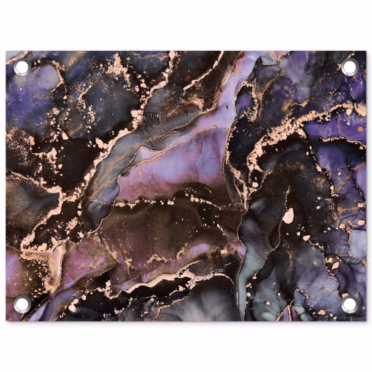 Marmer - Goud - Roze tuinposter los doek klein -3d