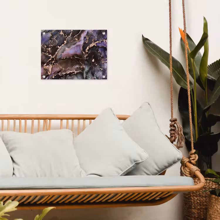 Marmer - Goud - Roze tuinposter los doek klein -sfeer7