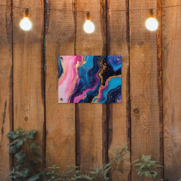 Marmer - Modern - Goud tuinposter los doek klein -sfeer1