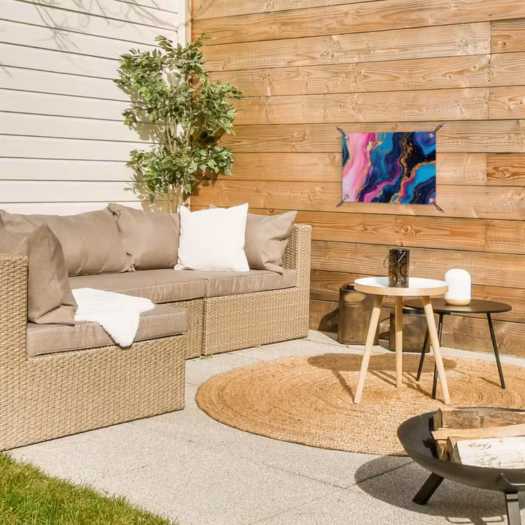 Marmer - Modern - Goud tuinposter los doek klein -sfeer4