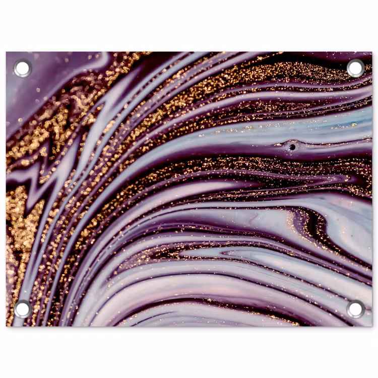 Marmer - Roze - Goud - Glitter - Marmerlook - Luxe tuinposter los doek klein -3d