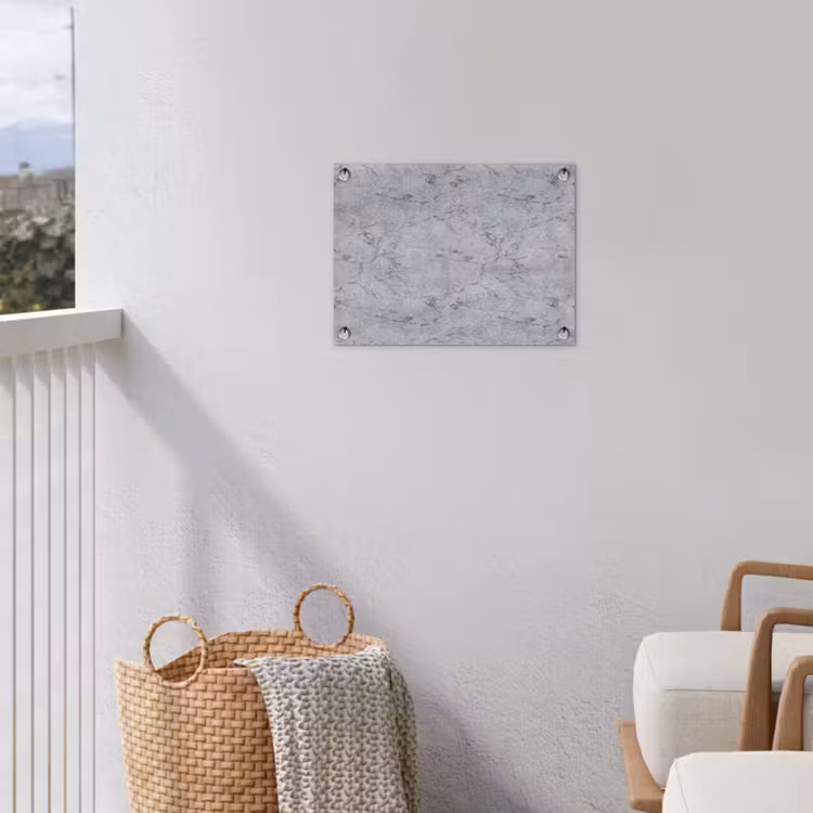 Marmerplaat - Patroon - Grijs tuinposter los doek klein 239 -sfeer8
