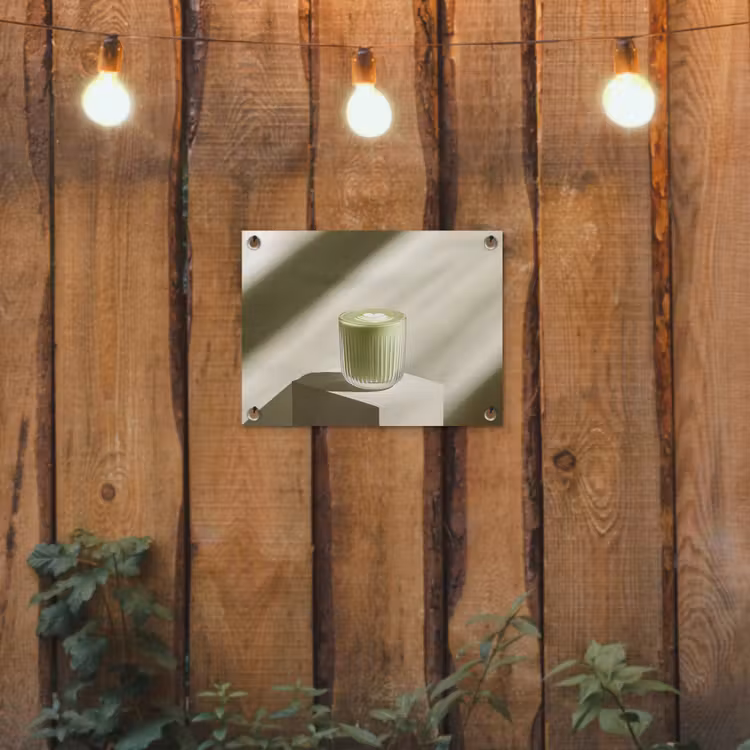 Matcha - Glas - Groen - Minimalistisch tuinposter los doek klein -sfeer1