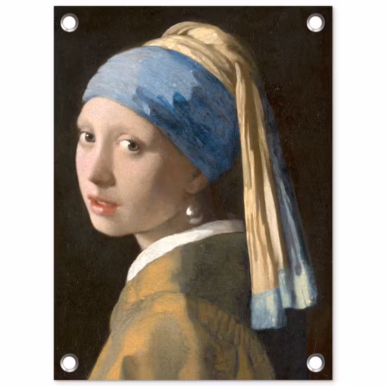 Meisje met de Parel - Schilderij van Johannes Vermeer tuinposter los doek klein -3d