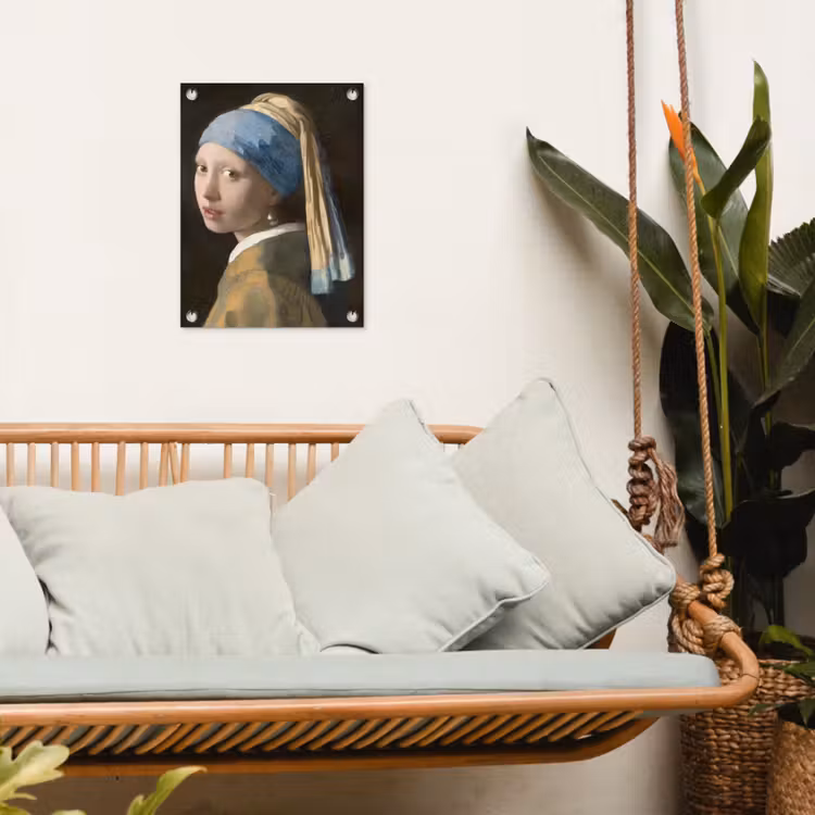 Meisje met de Parel - Schilderij van Johannes Vermeer tuinposter los doek klein -sfeer7