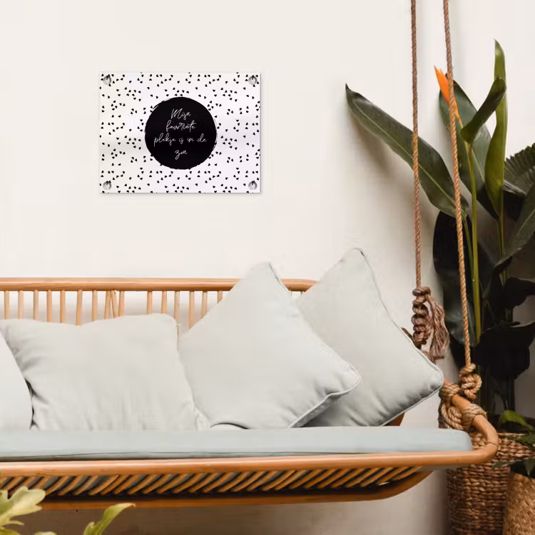 Mijn favoriete plekje is in de zon - Tekst - Zon - Zomer - Quotes tuinposter los doek klein -sfeer7